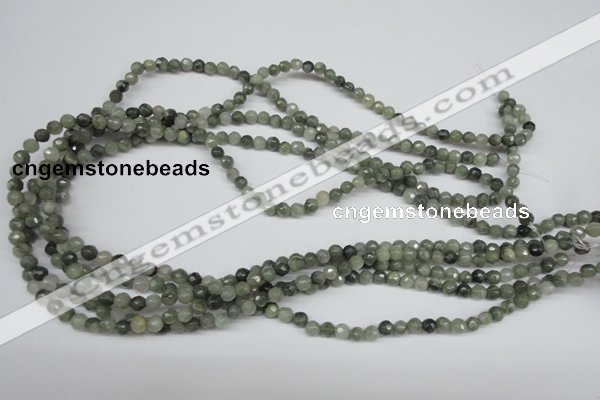 CSW10 15.5 inches 4mm faceted round seaweed quartz beads wholesale