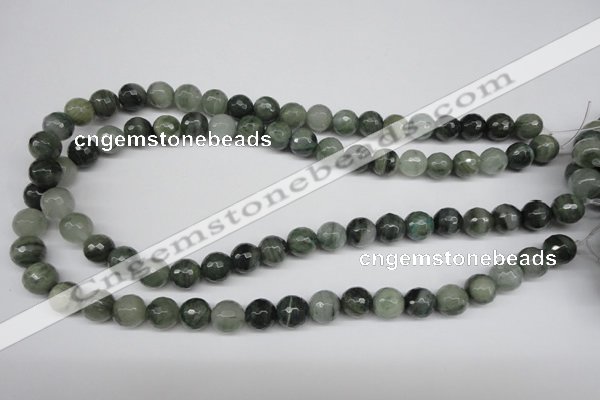 CSW12 15.5 inches 8mm faceted round seaweed quartz beads wholesale