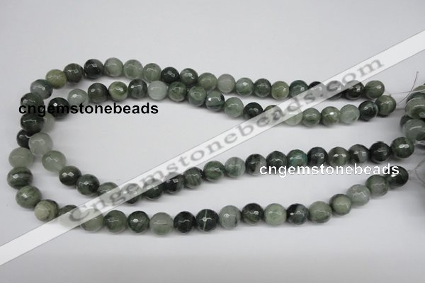 CSW14 15.5 inches 10mm faceted round seaweed quartz beads wholesale