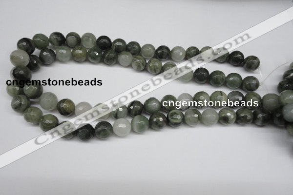 CSW15 15.5 inches 12mm faceted round seaweed quartz beads wholesale