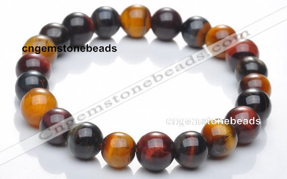 CTB01 6 inch 8mm round mixed color tiger eye bracelet Wholesale