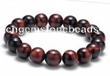 CTB09 7.5 inches 10mm round red tiger eye stretch bracelet