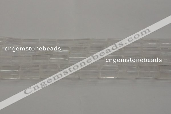 CTB101 15.5 inches 11*15mm faceted tube white crystal beads