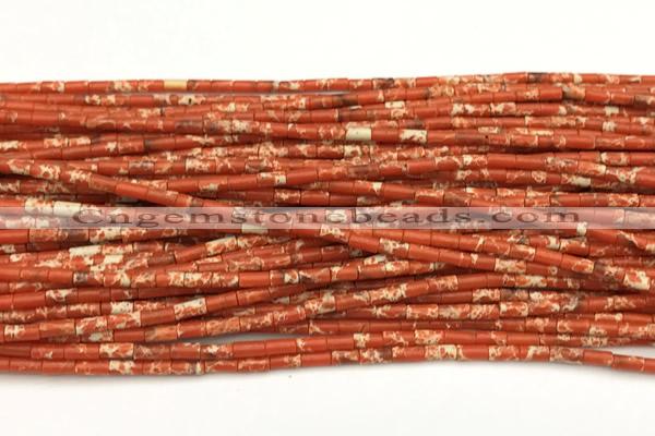 CTB1021 15 inches 2*4mm tube imitation sea sediment jasper beads