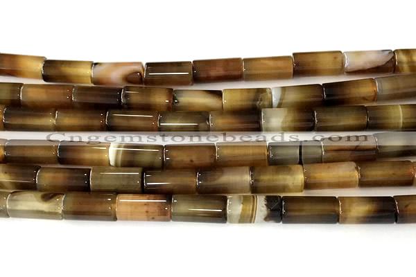 CTB1038 15 inches 8*16mm - 8*18mm tube agate beads