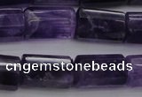 CTB106 15.5 inches 11*15mm faceted tube amethyst gemstone beads