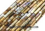 CTB1068 15 inches 4*13mm tube picture jasper beads wholesale