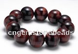 CTB11 9 inches 18mm round red tiger eye stretch bracelet