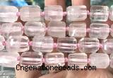 CTB1101 15 inches 12*16mm faceted tube rose quartz beads