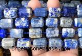 CTB1109 15 inches 12*16mm faceted tube lapis lazuli gemstone beads