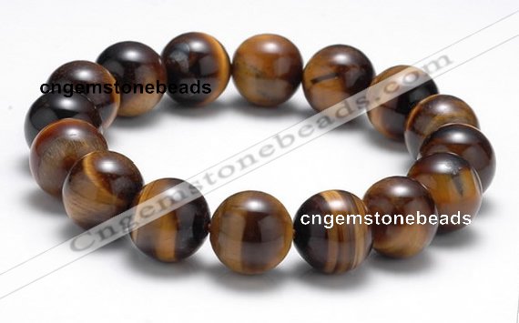 CTB12 8 inches 12mm round yellow tiger eye stretch bracelet