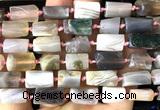 CTB1203 15 inches 8*12mm - 8*14mm faceted tube Botswana agate beads