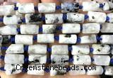 CTB1212 15 inches 8*12mm - 8*14mm faceted tube white moonstone beads