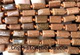 CTB1223 15 inches 8*12mm - 8*14mm faceted tube goldstone beads