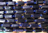 CTB1224 15 inches 8*12mm - 8*14mm faceted tube blue goldstone beads