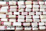 CTB1230 8*12mm - 8*14mm faceted tube pink queen conch shell beads