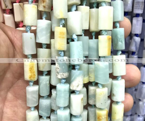 CTB1234 15 inches 8*12mm - 8*14mm faceted tube colorful amazonite beads