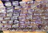 CTB1253 15 inches 6*10mm - 8*12mm faceted tube light amethyst beads