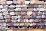CTB1280 15 inches 6*10mm - 8*12mm faceted tube pink tourmaline beads