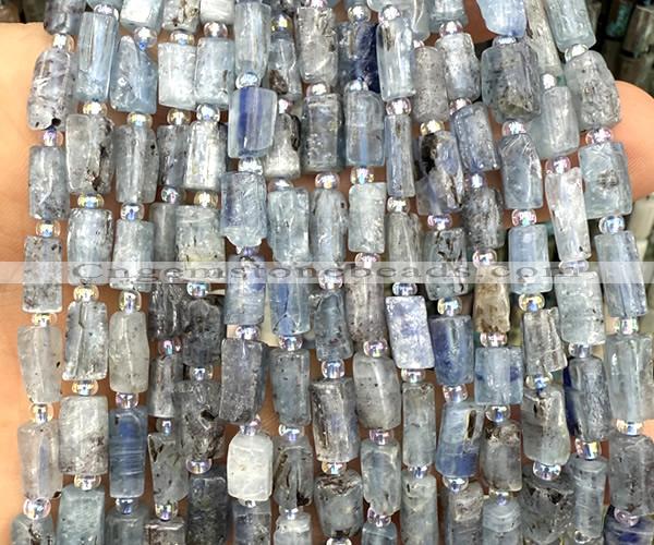 CTB1281 15 inches 6*10mm - 8*10mm faceted tube kyanite beads