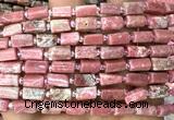 CTB1298 15 inches 6*10mm - 8*10mm faceted tube fowlerite beads