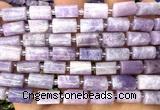 CTB1301 15 inches 6*10mm - 8*12mm faceted tube lepidolite beads