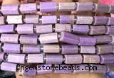 CTB1303 15 inches 6*10mm - 8*12mm faceted tube phosphosiderite beads