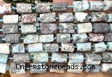 CTB1310 15 inches 6*10mm - 8*12mm faceted tube larimar beads