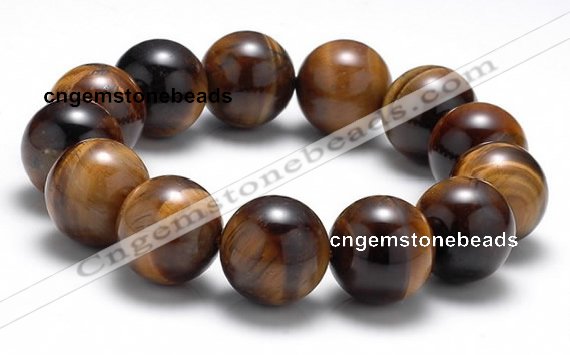 CTB14 8 inches 16mm round yellow tiger eye stretch bracelet