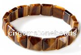 CTB15 7.5 inch 6*12mm square yellow tiger eye stretch bracelet