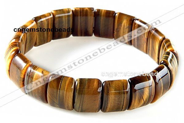 CTB16 10*14mm rectangle yellow tiger eye stretch bracelet