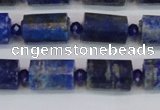 CTB201 15.5 inches 10*15mm faceted tube lapis lazuli gemstone beads