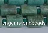 CTB208 15.5 inches 10*15mm faceted tube amazonite beads