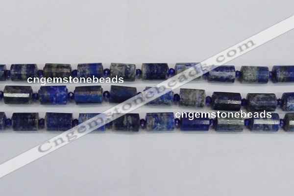 CTB210 15.5 inches 13*18mm faceted tube lapis lazuli gemstone beads