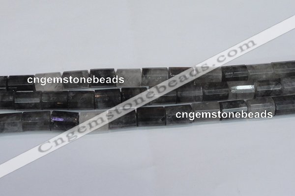 CTB216 15.5 inches 13*18mm faceted tube cloudy quartz beads