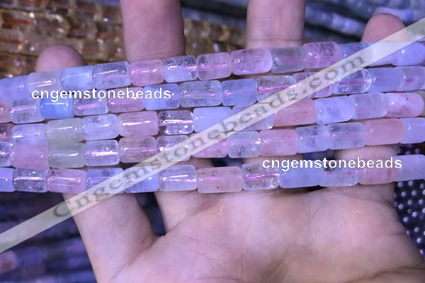 CTB252 15.5 inches 7*8mm - 7*11mm tube natural morganite beads