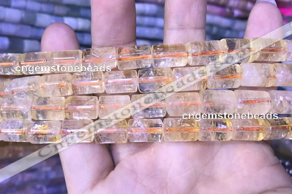 CTB255 15.5 inches 10*14mm tube natural citrine gemstone beads