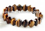 CTB28 7.5 inches 5*10*15mm oval tiger eye stretch bracelet