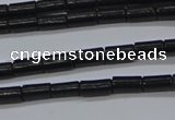 CTB300 15.5 inches 3*6mm tube black stone beads wholesale