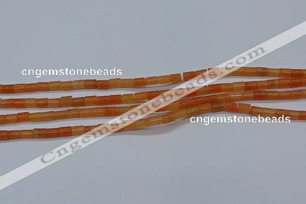 CTB303 15.5 inches 4*6mm tube red aventurine beads wholesale