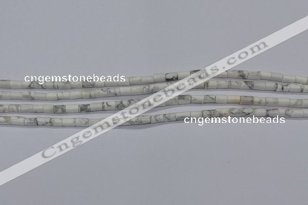 CTB304 15.5 inches 4*6mm tube white howlite beads wholesale