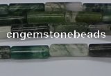 CTB315 15.5 inches 4*13mm tube moss agate beads wholesale