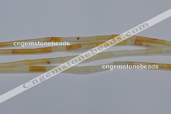 CTB321 15.5 inches 4*13mm tube yellow jade beads wholesale