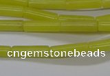 CTB323 15.5 inches 4*13mm tube lemon jade beads wholesale