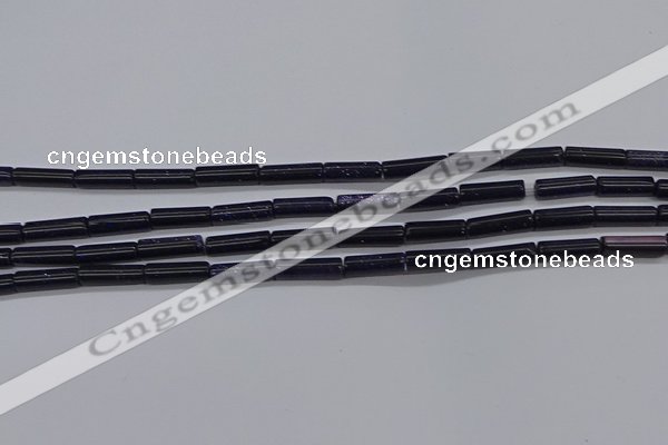 CTB329 15.5 inches 4*13mm tube blue goldstone beads wholesale