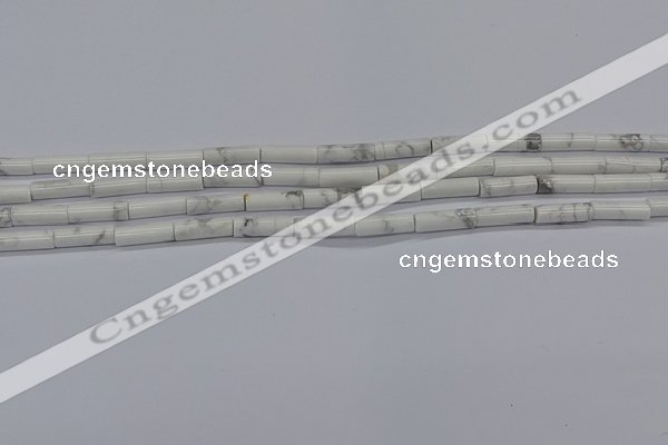 CTB340 15.5 inches 4*13mm tube white howlite beads wholesale