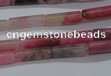 CTB346 15.5 inches 4*13mm tube pink wooden jasper beads wholesale