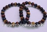 CTB36 7.5 inches 8mm round colorful tiger eye beaded bracelets