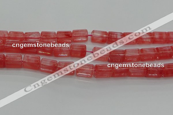 CTB508 15.5 inches 10*13mm triangle cherry quartz beads wholesale