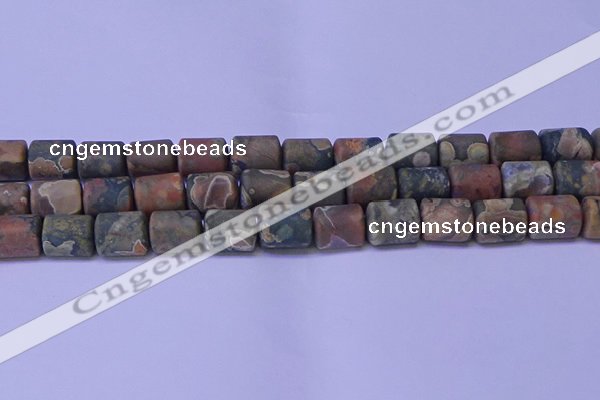 CTB568 15.5 inches 10*13mm triangle matte rhyolite beads